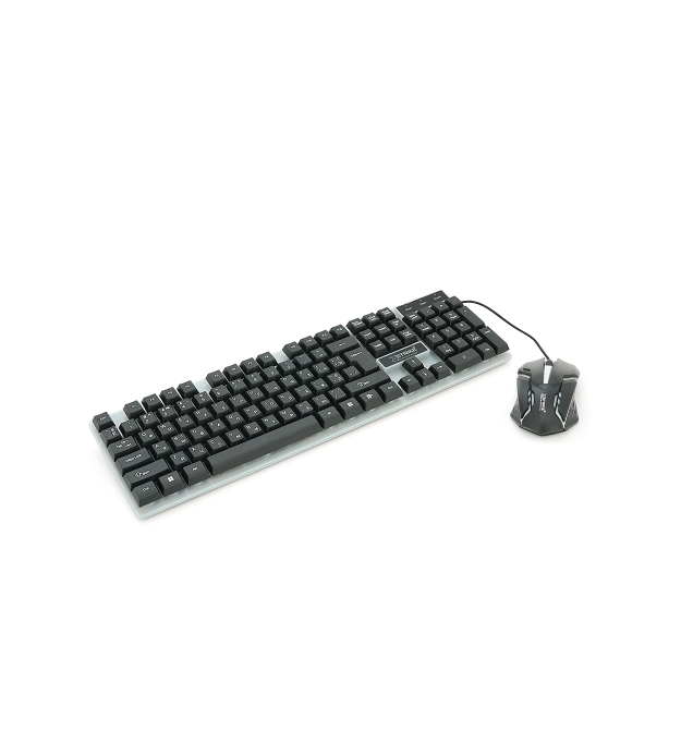 Комплект провідний KB+Mouse XSTRIKE X-1014, USB, RGB підсвічування, (Eng - Укр - Pyc), Black - White, Box