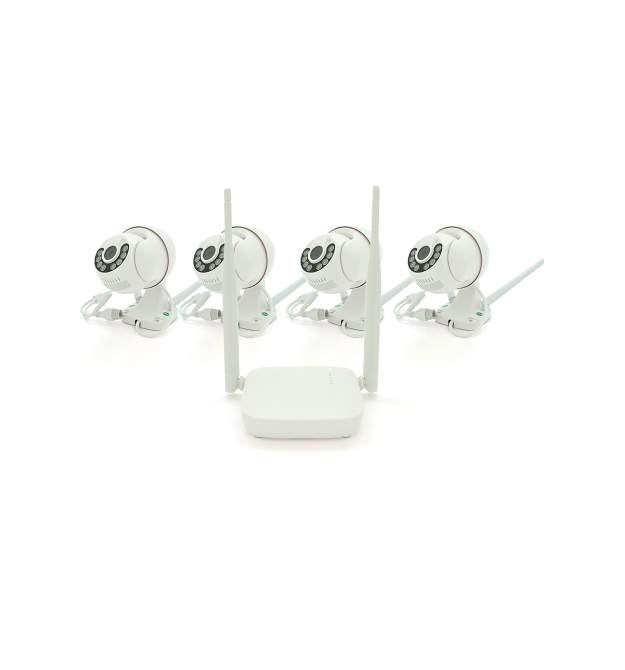 Комплект відеоспостереження WIFI-PTZ Outdoor 009-4-2MP Pipo (4 вуличні камери, кабелі, блок живлення, відеореєстратор APP-Xmeye)