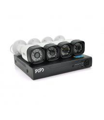Комплект відеоспостереження Outdoor 016-4-5MP Pipo (4 вуличні камери, кабелі, блок живлення, відеореєстратор APP-Xmeye)