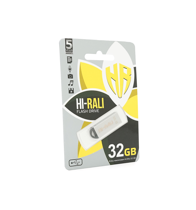 Флеш-накопичувач Hi-Rali Fit, USB 2.0, 32GB, Metal, Blister