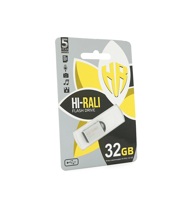 Флеш-накопичувач Hi-Rali Mini Fit, USB 2.0, 32GB, Metal, Blister