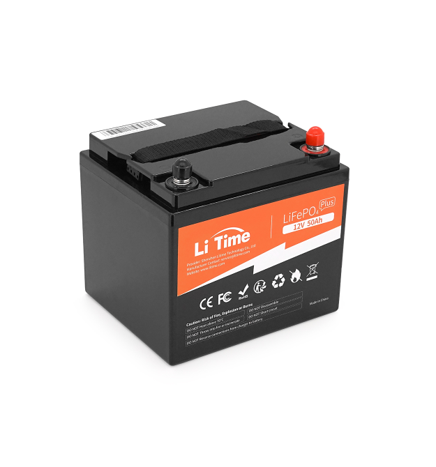 Акумуляторна батарея Li-TIME LiFePO4 12,8V 50Ah 640Wh(100 - 100A), BASIC, заряд 14,4В - 10А, до 6000 циклів, (198 x 166 x 170мм)