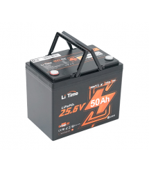 Аккумуляторная батарея LiFePO4 Li-TIME 25.6V 50Ач 1280Wh Bluetooth 5.0, 6000Cycles, BMS50A, &ample40m&ampOmega, IP65, L206*B168*