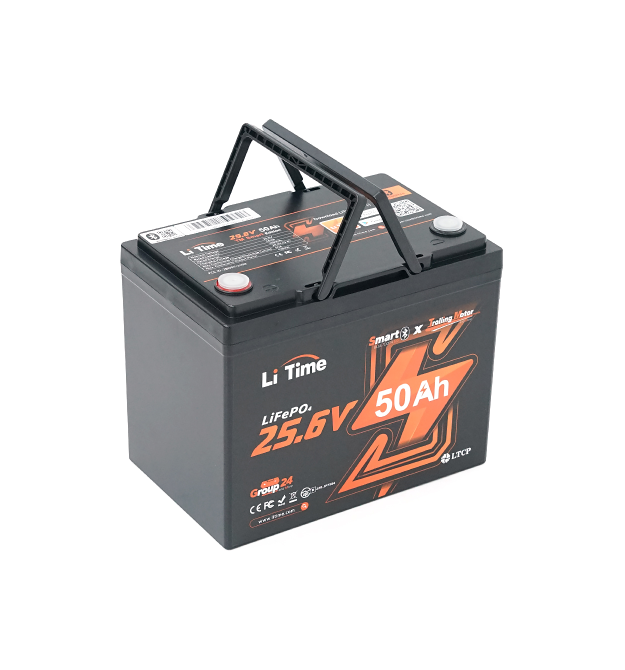 Аккумуляторная батарея LiFePO4 Li-TIME 25.6V 50Ач 1280Wh Bluetooth 5.0, 6000Cycles, BMS50A, &ample40m&ampOmega, IP65, L206*B168*