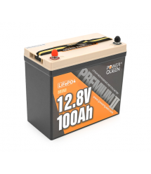 Акумуляторна батарея LiFePO4 Power Queen 12.8V 100Ah Mini, 1280Wh, BMS 100A, &ampge4000 циклів, 329*172*214мм