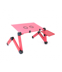 Стіл-трансформер під ноутбук Laptop Table YL-803, 2 вентилятори, Pink, 480*260 mm