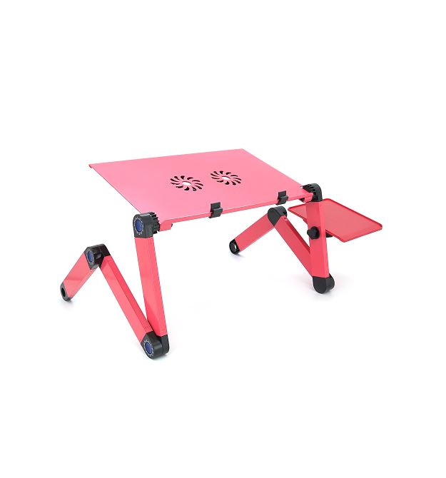 Стіл-трансформер під ноутбук Laptop Table YL-803, 2 вентилятори, Pink, 480*260 mm