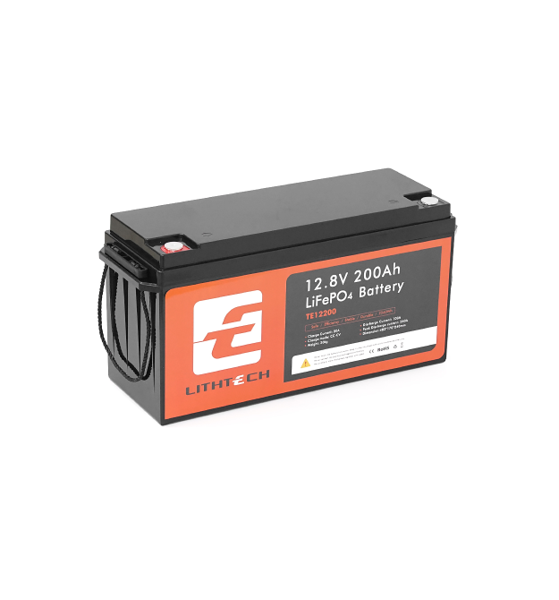 LITHTECH TE12200B + Bluetooth LiFePO4 12,8V 200Ah, 2.25kWh, BMS200A@4S, 6000 cycles