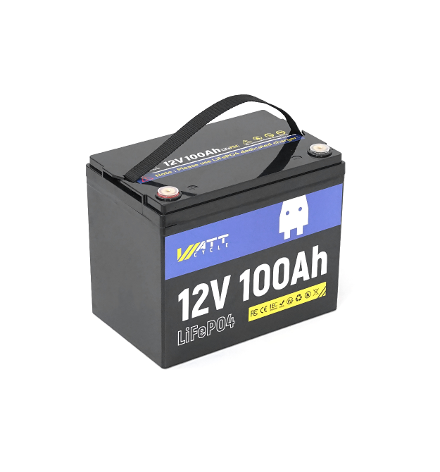 Аккумуляторная батарея WattCycle LiFePO4 WT12V100AH10 12,8V 100Ah, 1,28kWh, BMS50A@4S, 6000 cycles, 260x168x209, 10.5kg