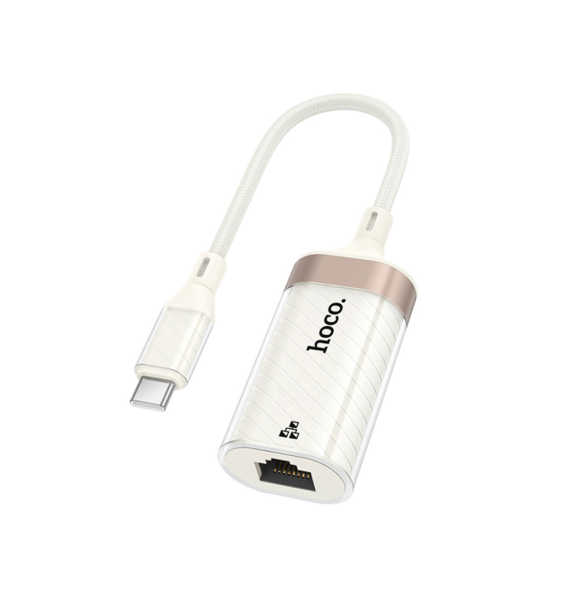 Контролер HOCO UA41 Type-C to Ethernet - Мережевий адаптер 10 - 100Mbps, White, BOX