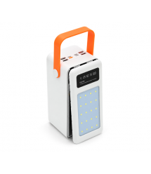 Power bank Voltronic S28 під 28х18650, Led display, Output: 22.5W, 3 кабелі (Micro-USB, Type-C, Lightning), PVC, ліхтар, White,