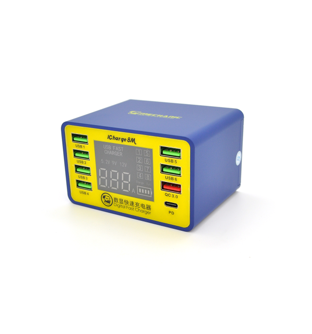 Зарядні станція з цифровою індикацією MECHANIC iCharge 8M , 6*USB-A, QC3.0-5В3.4А,9В2.3A,12В1.5А, PD3.1-5В3.4.А,9В2.3A,12В1.5А,