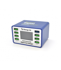 Зарядна станція з цифровою індикацією MECHANIC iCharge 8A, 7*USB-A, QC3.0-5В3А,9В2A,12В1.5А, 220V - 45W.134*105*65mm