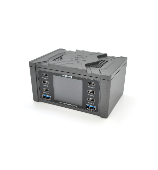 Зарядна станція з цифровою індикацією MECHANIC V-Power 8 Ultra, 2*QC3.0-5В3А,9В2A, 6*PD3.1-(5В - 9В - 12В - 15В)3А,20В2,25A, 220