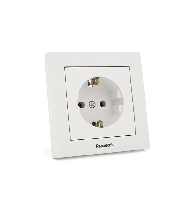 Розетка Panasonic Karre Plus 55 із заземленням, біла