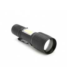 Ліхтарик BL-535, 3WLED+COB, CREE Q5, Zoom, 3 режими, алюміній, вбудований аккум, USB кабель, 98х24х20, Box