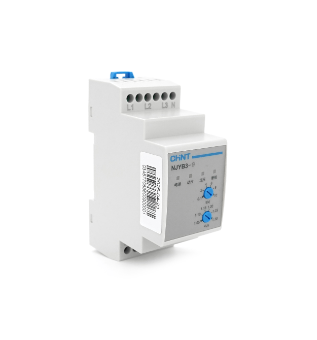 Реле контролю фаз CHINT NJYB3-9 AC220V, 1-2F4P, Захист U+ (1.05~1,3) *Us, Затримка 0,1~10с, Захист обриву фаз, Ue240 - 415V, Ie0