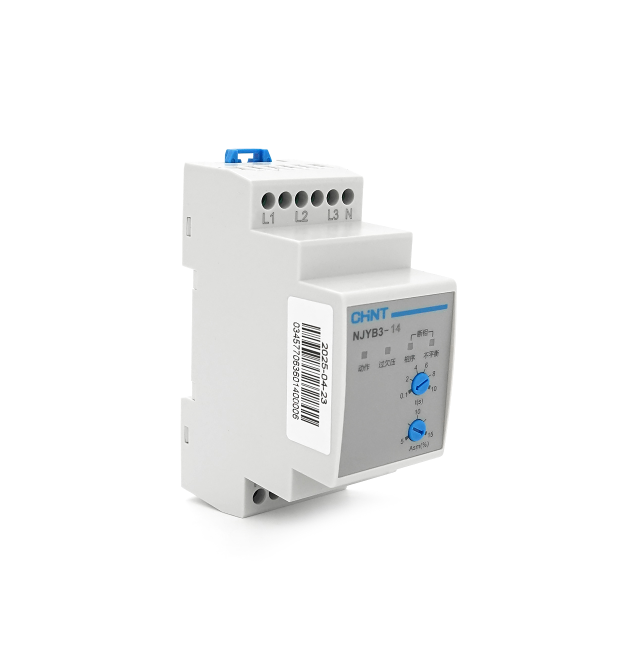 Реле контролю фаз CHINT NJYB3-14 AC220V, 3F4P, Захист U+ (120%) *Us - U- (80%) *Us, Затримка 2с,Захист обриву - послідовності фа