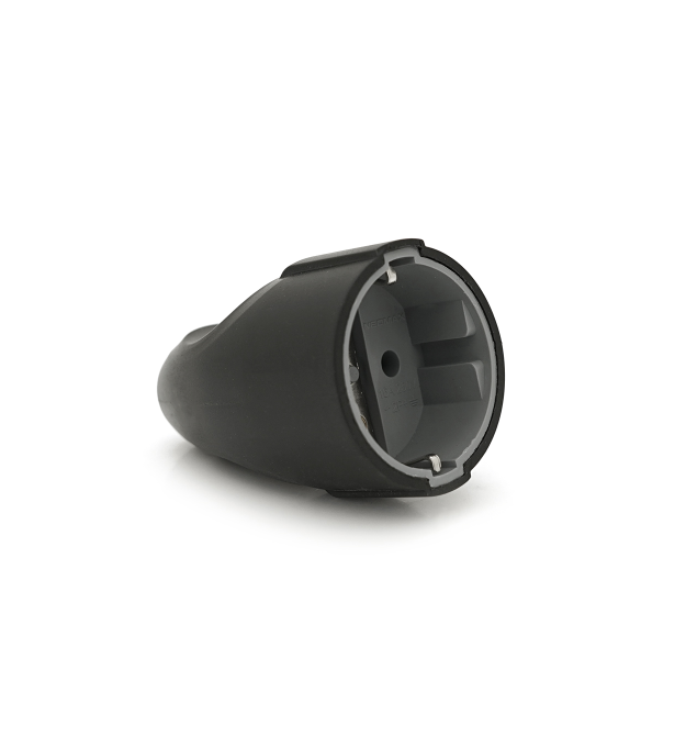 Штепсельне гніздо із заземленням, 16A 250V A102B, Black, Q20