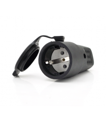 Штепсельний роз&aposєм з заземленням IP44 16A 250V 602228, Black