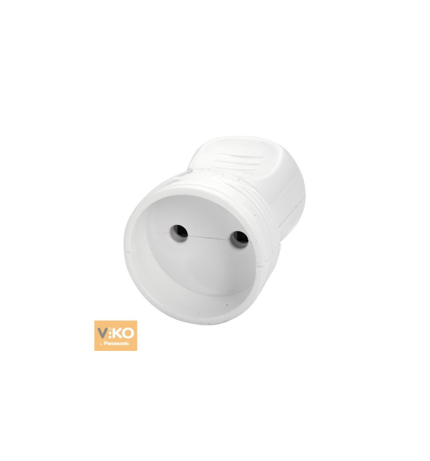 Штепсельне гніздо VIKO без заземлення 7.5А 260V. White. ПВХ