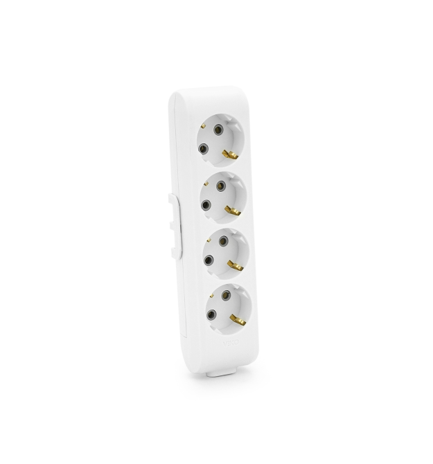 Колодка VIKO Multi-Let 4 гнізда, із заземленням, біла