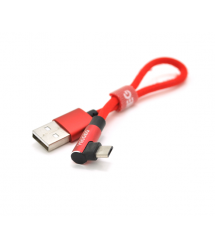 Кабель VEGGIEG UA-20R, Micro-USB, 2.4A, Black, Red, довжина 0,2 м, BOX