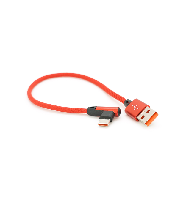 Кабель USB для Type-C (male to male), QC3.0, PD, довжина 0.25м, обплетення, Red