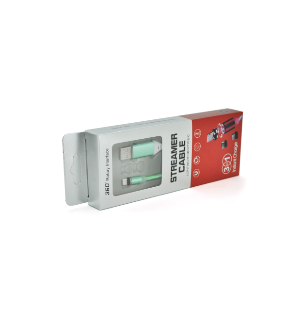Магнітний кабель світиться USB 2.0 - Micro, 1m, 2А, GREEN, OEM