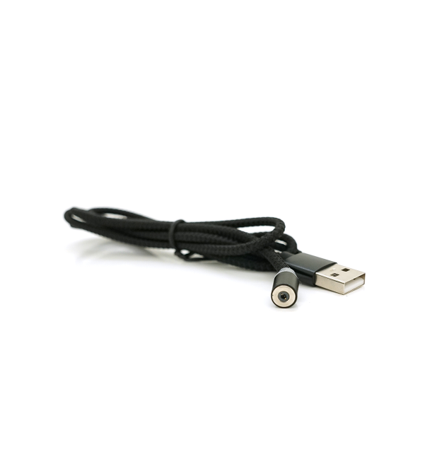 Магнітний кабель PiPo USB 2.0, 1m, 2А, тканинна оплетка, броньований, Black, OEM