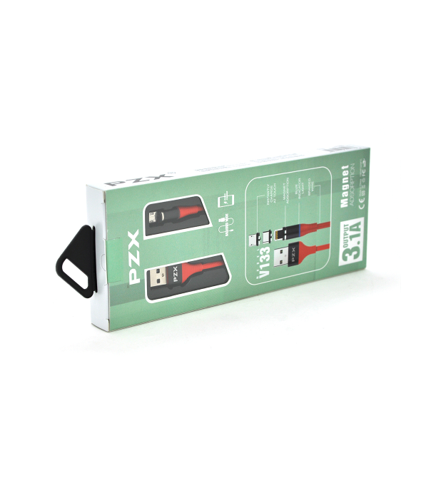 Кабель магнітний PZX V133, Micro-USB, 3.1A, Red, довжина 1м, BOX