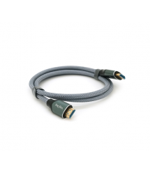 Кабель VEGGIEG V-H401 HDMI-HDMI 8K Premium, 1.0m, круглий, обплетення, Silver, конектор Black-Silver, Box