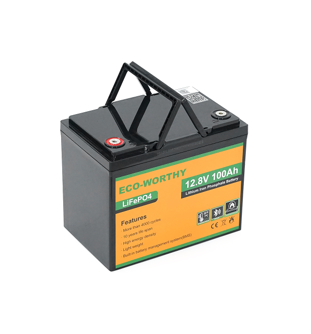 Аккумуляторная батарея Eco-Worthy LiFePO4 12,8V 100Ah,(50 - 100A), bluetooth. -7C до 60C, винт M8, 260х168х209 мм. 12 кг