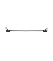 Патч-корд литий FTP, RJ45(кутовий - кутовий), екранований, FTP5e 0.29m, patch D-4.9mm AWG26 2x90 CU, DC 2-12 V, чорний, Q200