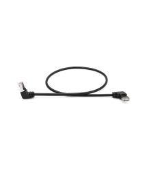 Патч-корд литий FTP, RJ45(кутовий - кутовий), екранований, FTP5e 0.65m, patch D-4.9mm AWG26 2x90 CU, DC 2-12V, чорний, Q200