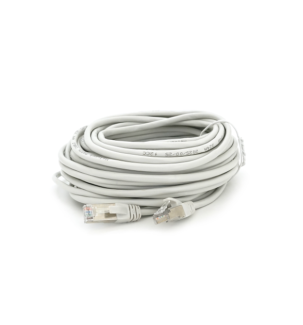 Патч-корд литий MERLION, FTP, RJ45, Cat.5e, 15m, сірий, CU, Q200