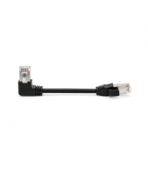 Патч-корд литий UTP, RJ45(прямий - кутовий), неекранований, UTP5e 0.13m,patch D-4.9mm AWG26 1x90 CU,чорний, Q200