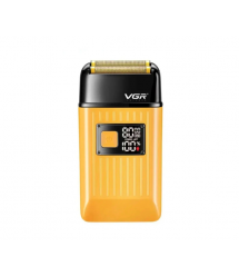 Електробритва VGR V-357 GOLD, подвійне лезо, 2 насадки, висувний триммер, IPX6, LED display, Box