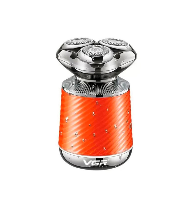 Електробритва VGR V-391 ORANGE, 3 насадки, IPX7, LED display, Box
