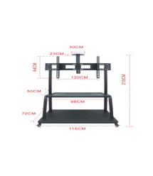 Кронштейн для TV PiPo PP- 2100A, 40 -70 -100 , до 65кг, без нахилу, Black, + стійки в комплекті, Box