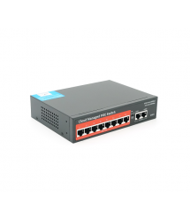 8-портовий керований PoE комутатор YOSO YO208G-120 з 8 портами POE 100Мбіт + 2 UP-Link 1000Мбіт, 52V - 120W. APP-Amitres