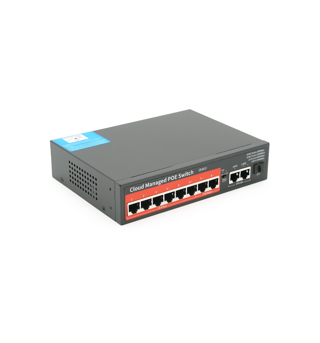 8-портовий керований PoE комутатор YOSO YO308G -120 з 6 портами POE 100Мбіт + 2 POE 1000Мбіт + 2 UP-Link 1000Мбіт + 1 SFP, 52V -