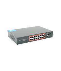 16-портовий керований PoE комутатор YOSO YO316G-240 з 16 портами POE 100Мбіт + 2 UP-Link 1000Мбіт + 1 SFP, 52V - 240W. APP-Amitr