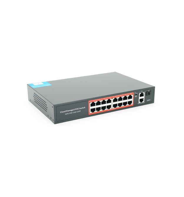 16-портовий керований PoE комутатор YOSO YO316G-240 з 16 портами POE 100Мбіт + 2 UP-Link 1000Мбіт + 1 SFP, 52V - 240W. APP-Amitr
