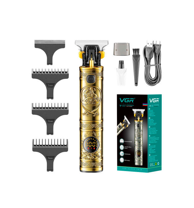 Тример VGR V-097, 4 насадки, 7000 RPM, акумулятор 2500mAh, Gold, Box