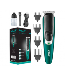 Тример VGR V-176, 4 насадки, акумулятор 600mAh, Black - Green, Box