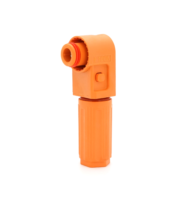 Силовий роз&aposєм для АКБ SRDB-100 (тато), кутовий, 100А, 1500V, IP67, Orange