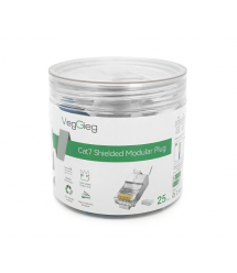 Конектор VEGGIEG V-E010 RJ-45 8P8C, Екранований двокомпонентний роз&aposєм, CAT7 10Gigabit Q25