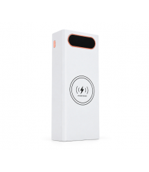 Power bank Voltronic L16 під 16х18650, Wireless charging, Digital display, Output: 22.5+15W, USB+USB-C, PVC, ліхтар, White, BOX