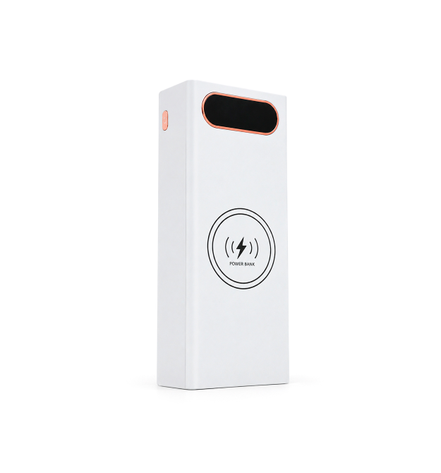 Power bank Voltronic L16 під 16х18650, Wireless charging, Digital display, Output: 22.5+15W, USB+USB-C, PVC, ліхтар, White, BOX